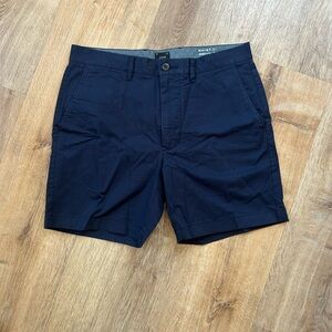 J. Crew Navy Flat-Front Chino Shorts